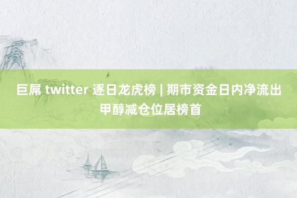 巨屌 twitter 逐日龙虎榜 | 期市资金日内净流出 甲醇减仓位居榜首