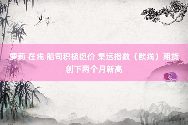 萝莉 在线 船司积极挺价 集运指数（欧线）期货创下两个月新高